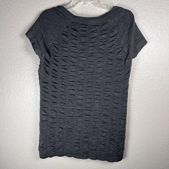 Xhilaration Sz XXL Ruched Short Sleeve Tunic Top Grey Gray Stretch - Picture 2 of 7